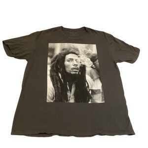 Marley Bob Marley Graphic T-Shirt XL Charcoal Gray Cotton Reggae Music Tee